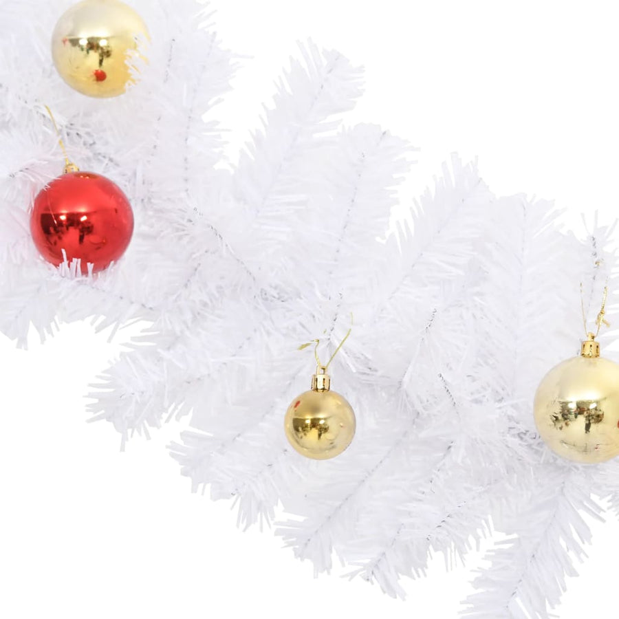 Kerstslinger Versierd Met Kerstballen 5 m Wit