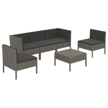 6-Delige Loungeset Met Kussens Poly Rattan Grijs 1