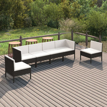 6-Delige Loungeset Met Kussens Poly Rattan Zwart 1