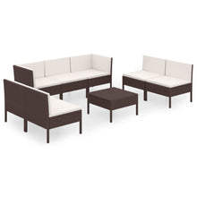 8-Delige Loungeset Met Kussens Poly Rattan Bruin 1