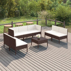 Loungeset 8-delig poly rattan bruin