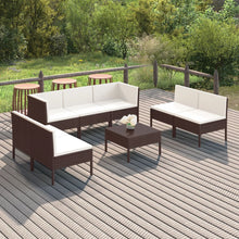8-Delige Loungeset Met Kussens Poly Rattan Bruin 1