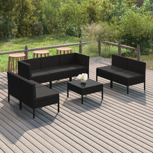 8-Delige Loungeset Met Kussens Poly Rattan Zwart 1