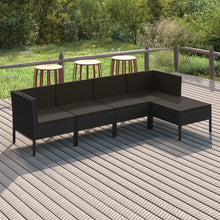 5-Delige Loungeset Met Kussens Poly Rattan Zwart 1