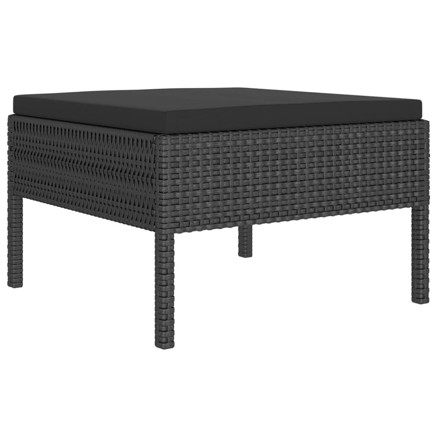 6-Delige Loungeset Met Kussens Poly Rattan Zwart 1