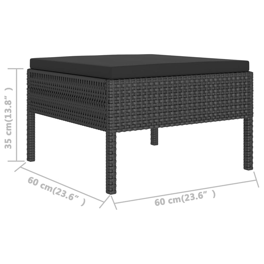 6-Delige Loungeset Met Kussens Poly Rattan Zwart 1