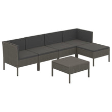6-Delige Loungeset Met Kussens Poly Rattan Grijs 1