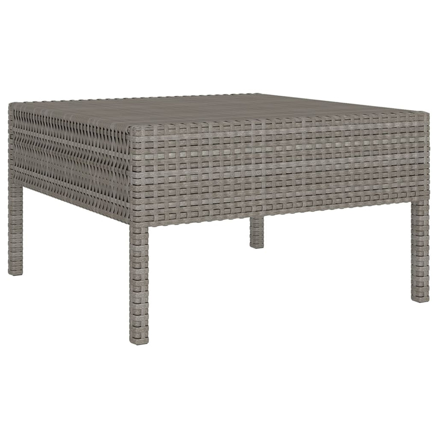 8-Delige Loungeset Met Kussens Poly Rattan Grijs 4x midden + 3x hoek + Tafel