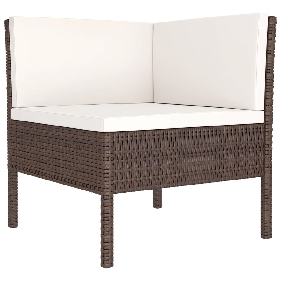 9-Delige Loungeset Met Kussens Poly Rattan Bruin 1