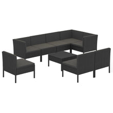 9-Delige Loungeset Met Kussens Poly Rattan Zwart 1