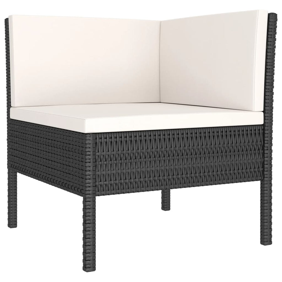 9-Delige Loungeset Met Kussens Poly Rattan Zwart 1