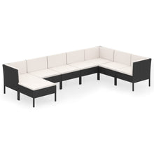 8-Delige Loungeset Met Kussens Poly Rattan Zwart 1