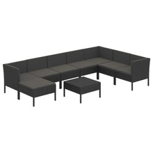 9-Delige Loungeset Met Kussens Poly Rattan Zwart 1