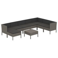 9-Delige Loungeset Met Kussens Poly Rattan Grijs 1