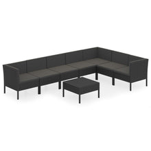 8-Delige Loungeset Met Kussens Poly Rattan Zwart 1
