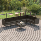 Loungeset 8-delig poly rattan grijs