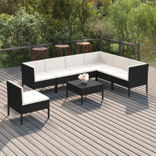 8-Delige Loungeset Met Kussens Poly Rattan Zwart 1