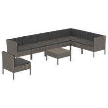 9-Delige Loungeset Met Kussens Poly Rattan Grijs 1