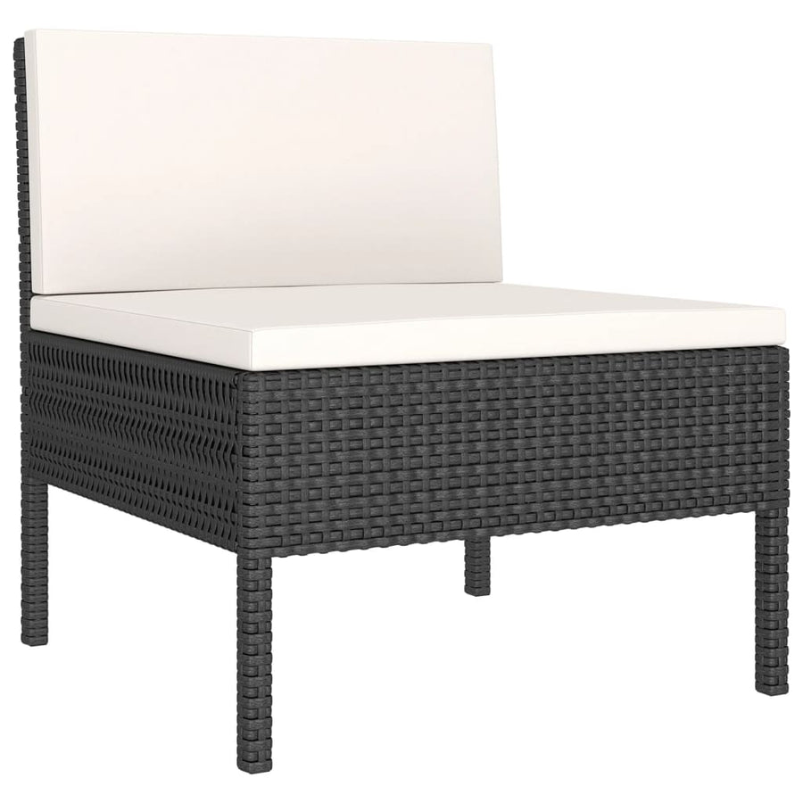 9-Delige Loungeset Met Kussens Poly Rattan Zwart 1