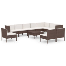 1 Loungeset Met Kussens Poly Rattan Bruin 1