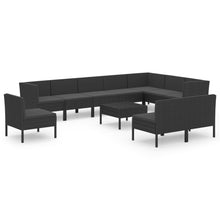 1 Loungeset Met Kussens Poly Rattan Zwart 1
