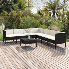 8-Delige Loungeset Met Kussens Poly Rattan Zwart 1