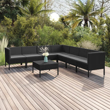 8-Delige Loungeset Met Kussens Poly Rattan Zwart 1
