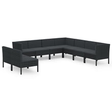 9-Delige Loungeset Met Kussens Poly Rattan Zwart 1