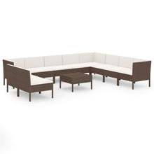 1 Loungeset Met Kussens Poly Rattan Bruin 1