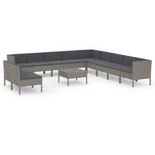 12-Delige Loungeset Met Kussens Poly Rattan Grijs 1