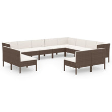 12-Delige Loungeset Met Kussens Poly Rattan Bruin 1