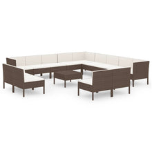 14-Delige Loungeset Met Kussens Poly Rattan Bruin 1