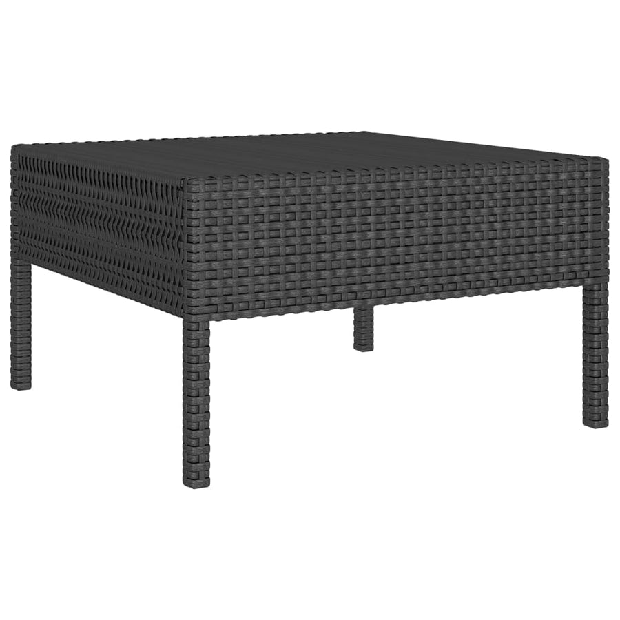 14-delige Loungeset met kussens poly rattan zwart