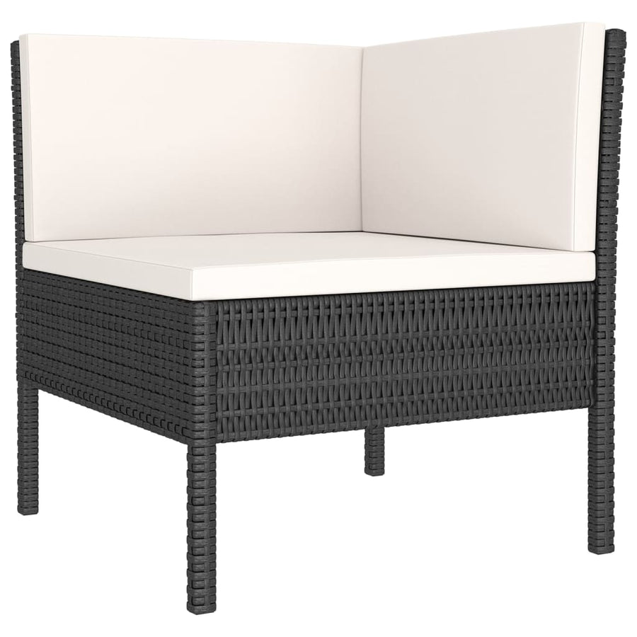 14-delige Loungeset met kussens poly rattan zwart