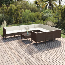 1 Loungeset Met Kussens Poly Rattan Bruin 1
