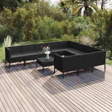 1 Loungeset Met Kussens Poly Rattan Zwart 1