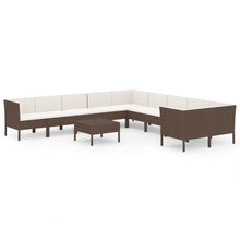 1 Loungeset Met Kussens Poly Rattan Bruin 1