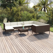 1 Loungeset Met Kussens Poly Rattan Bruin 1
