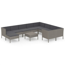 1 Loungeset Met Kussens Poly Rattan Grijs 1