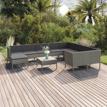 1 Loungeset Met Kussens Poly Rattan Grijs 1