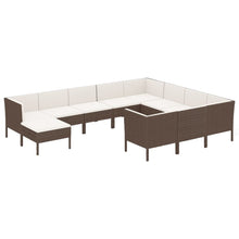 1 Loungeset Met Kussens Poly Rattan Bruin 1