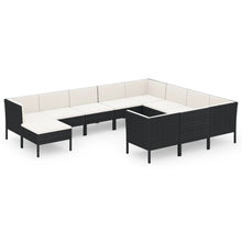 1 Loungeset Met Kussens Poly Rattan Zwart 1
