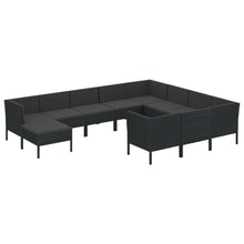 1 Loungeset Met Kussens Poly Rattan Zwart 1