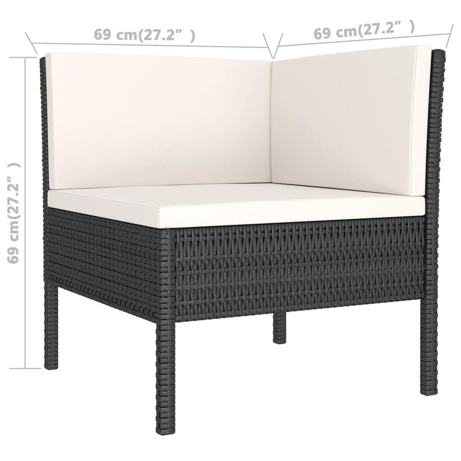 12-Delige Loungeset Met Kussens Poly Rattan Zwart 1