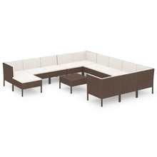 13-Delige Loungeset Met Kussens Poly Rattan Bruin 1
