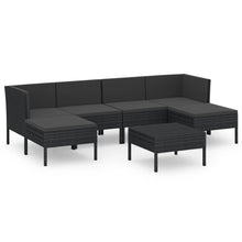 7-Delige Loungeset Met Kussens Poly Rattan Zwart 1