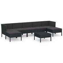 8-Delige Loungeset Met Kussens Poly Rattan Zwart 1