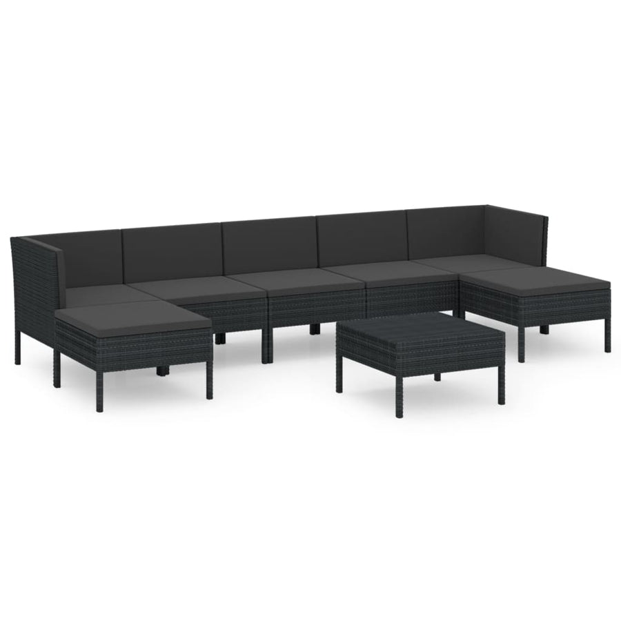 8-Delige Loungeset Met Kussens Poly Rattan Zwart 1