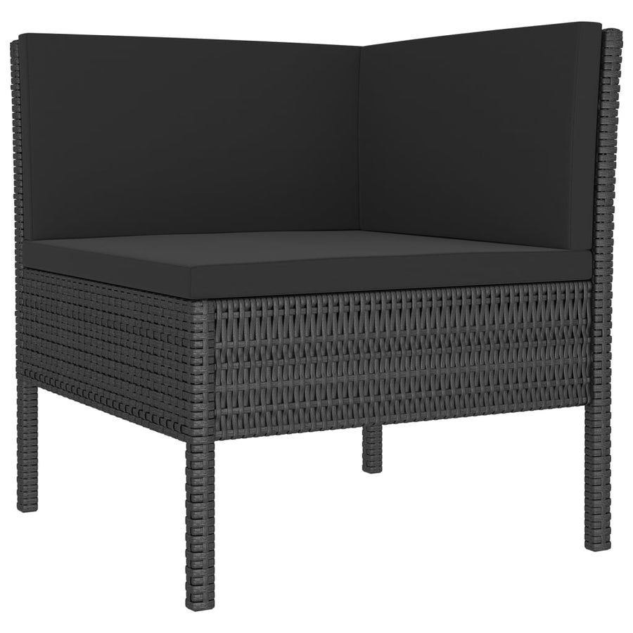 8-Delige Loungeset Met Kussens Poly Rattan Zwart 1