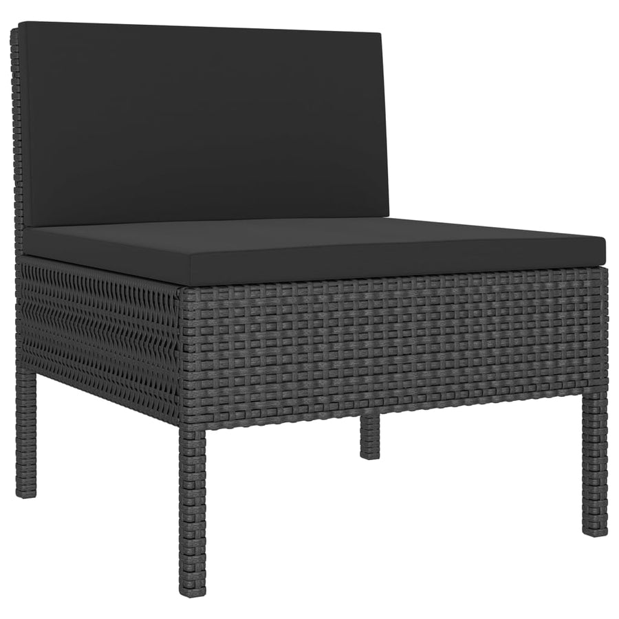 8-Delige Loungeset Met Kussens Poly Rattan Zwart 1
